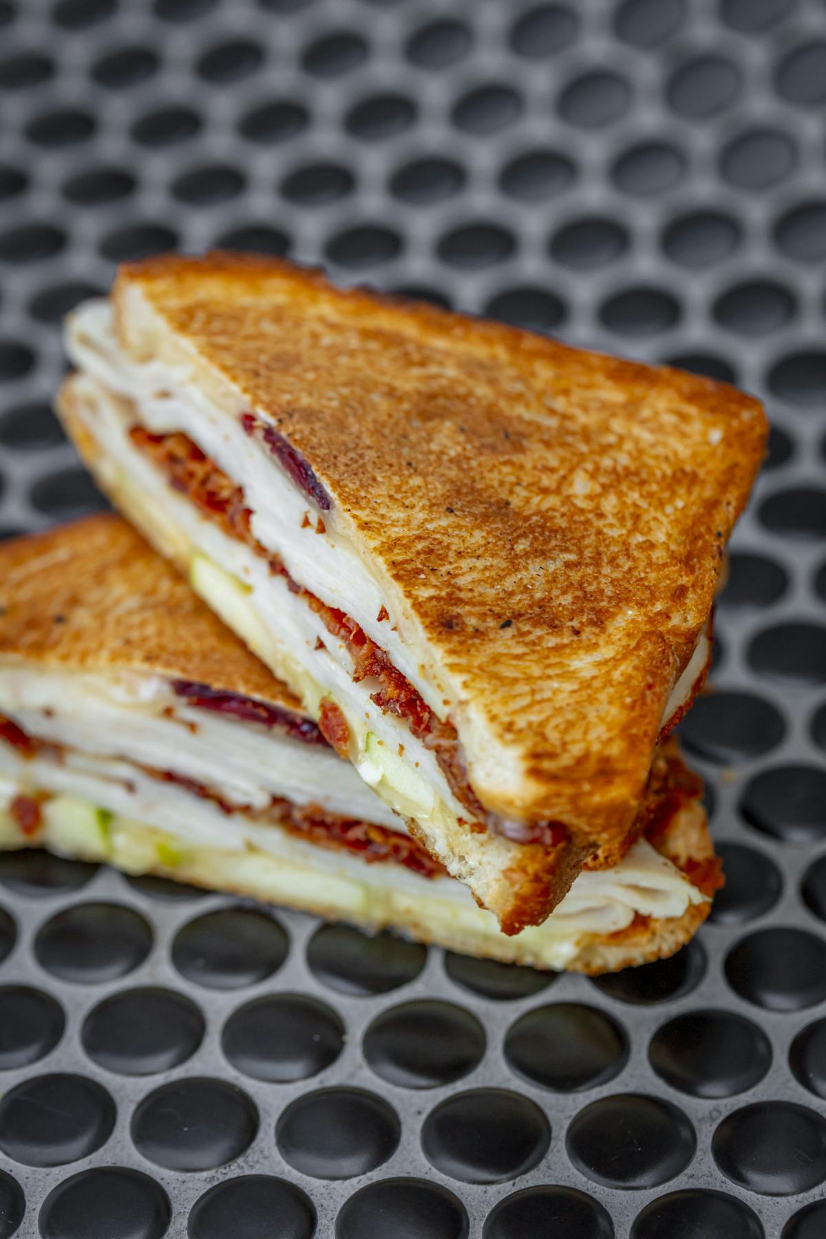 a close up of a slice of cake on a plate