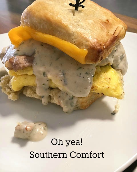 Southern Comfort Breakfast Biscuit Sandwich, ShesCookin.com-